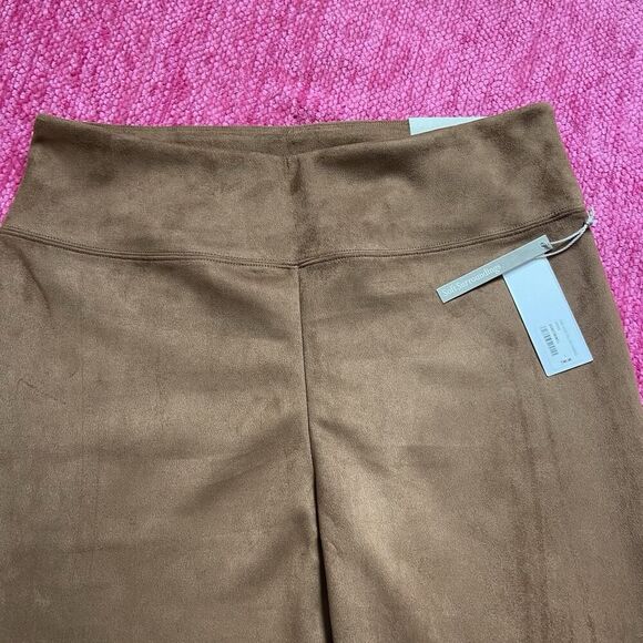 Soft Surroundings Faux Suede Pull On Ankle Leggings Saddle Brown Size Large - Picture 3 of 13